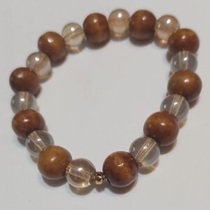 Elegant Brown and Clear Beaded Bracelet